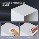 Comodino Moderno a 3 Cassetti con Luce LED 40x35x60 cm Regolabile con Telecomando in Truciolato Bianco Lucido   