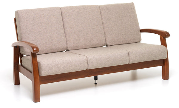 sconto Divano 3 Posti 180x88x87 cm Cuscini in Stoffa Ecrù