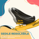 Triciclo per Bambini con Seduta Regolabile 70.5x50x58 cm Struttura in Metallo Giallo  