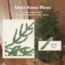 Albero di Natale Artificiale 150 cm con 1375 Rami Base in Metallo Verde      