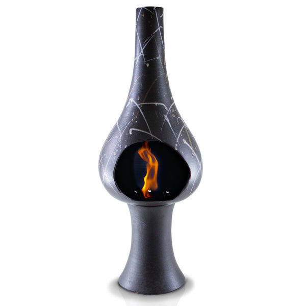 Camino a Bioetanolo da Pavimento in Ceramica 35x95 cm Ferazzoli Flute Marrone Schizzi sconto