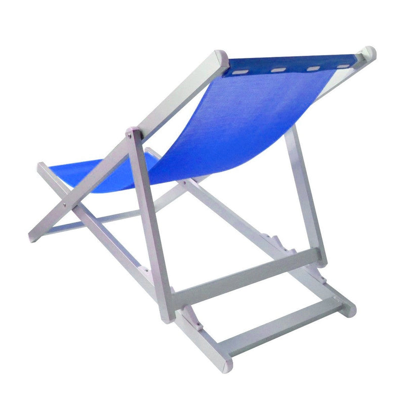 Sedia Sdraio Pieghevole 3 Posizioni in Alluminio e Textilene Blu