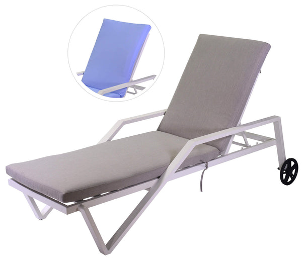 online Lettino Prendisole da Giardino in Alluminio Cuscino con Doppia Fodera Boston