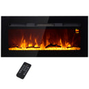 Camino Elettrico da Parete 1800W con Telecomando e Display LCD 91,4x15,8x45 cm Nero 