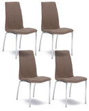 Set 4 Sedie 43x44xH92 cm in Similpelle e Metallo Viva Marrone Vintage