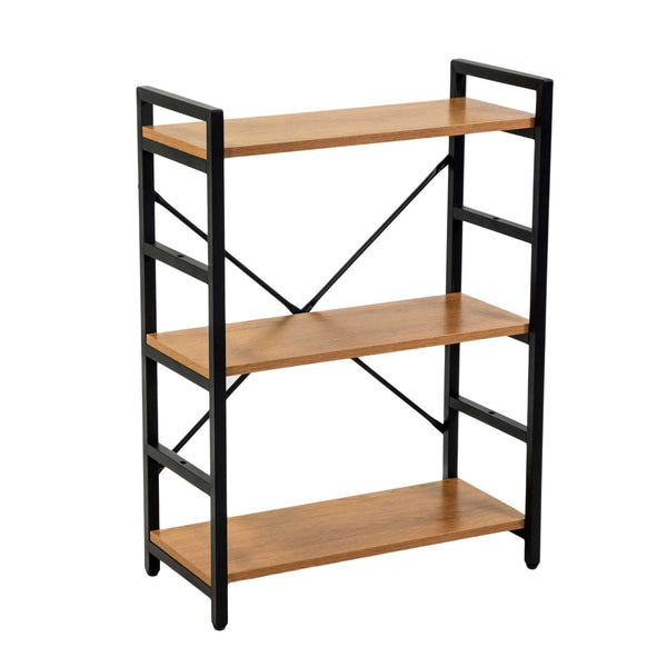 Libreria 3 ripiani 60x28xh83,5 cm in Metallo e Legno Achille Naturale acquista