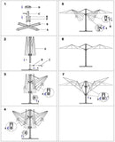 Ombrellone da Giardino Doppio Archimede 3x3 m in Alluminio Antracite Telo Tortora
