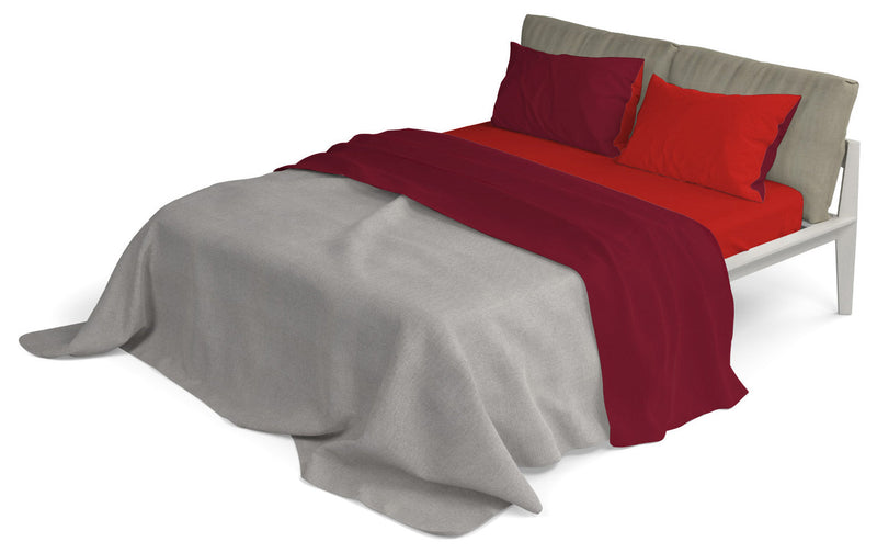 Set Lenzuola Sopra Sotto e Federe Doubleface Rosso\/Bordeaux