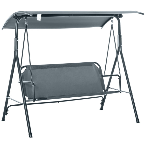 Dondolo da Giardino 3 Posti 172x110x153 cm con Tettuccio Inclinabile Grigio online