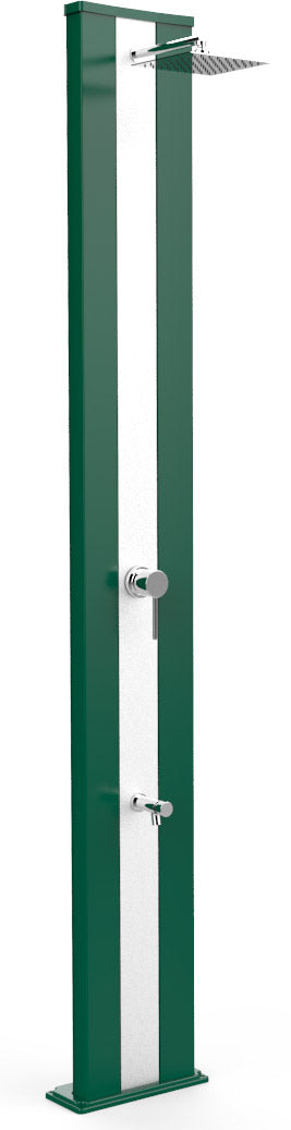 sconto Doccia Solare da Giardino 40L Miscelatore e Lavapiedi Arkema Dada S Fascia Inox Verde Scuro