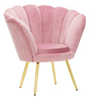 Poltrona Vienna Rosa 85x70x88 cm Spugna e Tessuto e Metallo Rosa e Oro