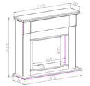 Camino Elettrico da Pavimento 100,5x115x33 cm Effetto Fiamma 1500W Orion & Zakinthos Bianco