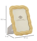 Cornice Bead Oro 20x2x25,3 cm in Poliresina e Vetro