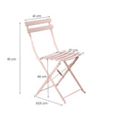 Set Tavolino e 2 Sedie Pieghevoli da Giardino Teresa Salsa Rosa 