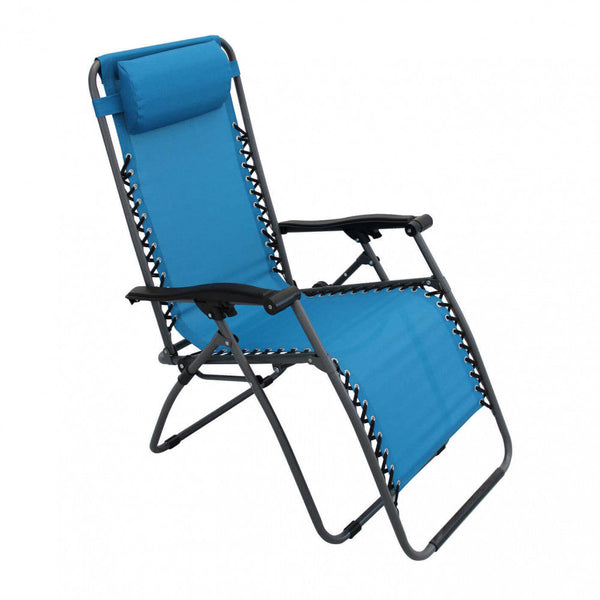 Sedia Sdraio Zero Gravity Reclinabile Pieghevole 88x65x110 h cm in Textilene Blu acquista