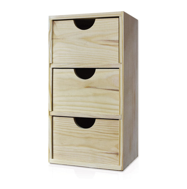 Cassettiera da Tavolo  3 Cassetti 32x17,1x14 cm in Legno di Pino Massello Naturale sconto