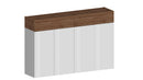 Scarpiera 4 Ante e 2 Ripiano a Ribalta 152x35x100 cm Savona 4A 1R Bianco Opaco/Rovere Wotan  