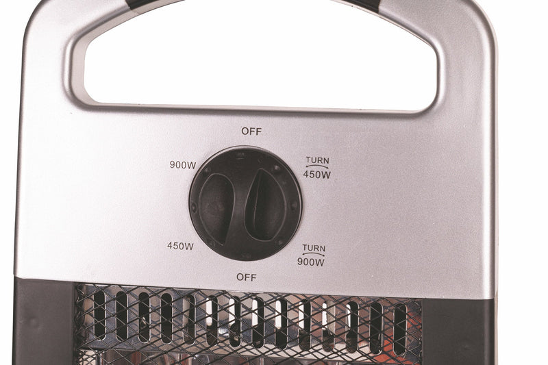 Stufa Elettrica 2 Elementi 30x23x62 cm 900W Kooper Nera e Grigia