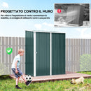 Casetta da Giardino 161,5x94,5x196 cm Porta Attrezzi con Catenaccio in Acciaio Verde      