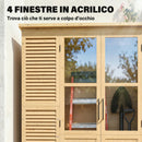 Armadio da Giardino Walk-in 147x68x198 cm con Pavimento e 4 Finestre in Legno di Abete      