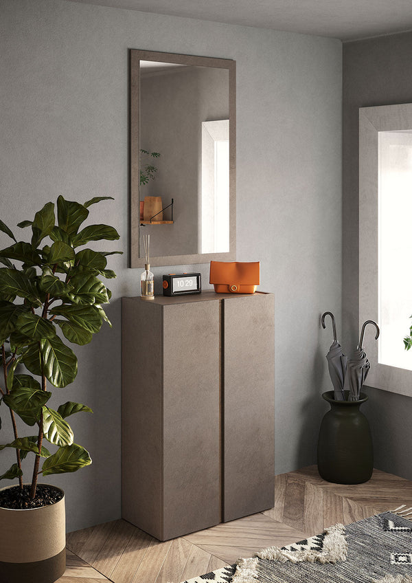 Mobile Multiuso 2 Ante con 5 Ripiani 70x35x111 cm Frame Bronzo e Mercure sconto