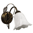 Applique 1xE14 Montatura Marrone Oro Vetro Spugnato Bianco E-Energy Teresa