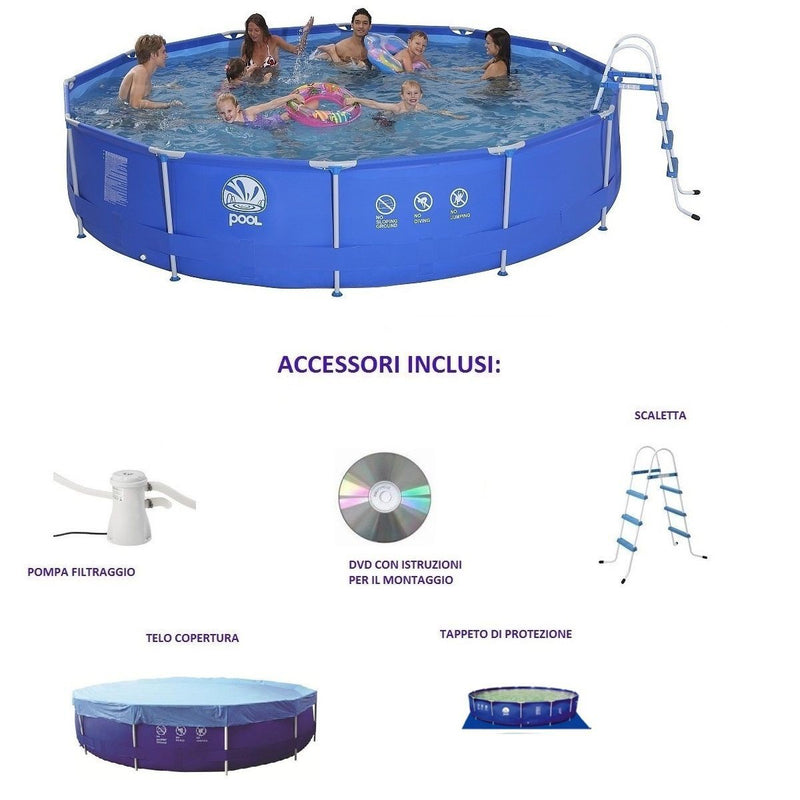 Piscina Fuori Terra Rotonda 450x122cm Jilong Blu