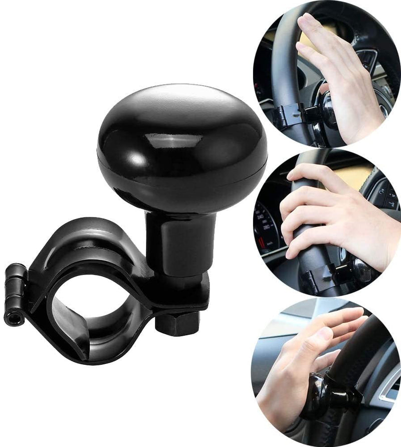 Pomello per Volante Universale 10 cm in Plastica e Acciaio Nero