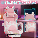 Sedia da Gaming Ergonomica Reclinabile con Poggiapiedi Rosa      