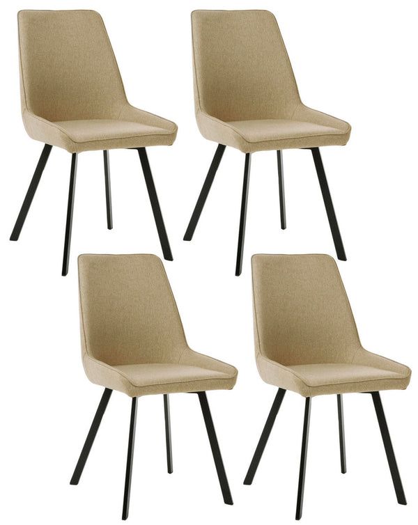 acquista Set 4 Sedie 48x60xH87 cm in Microfibra Fox Beige