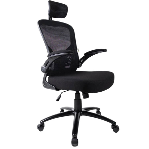 prezzo Sedia Direzionale da Ufficio 62x63x119/129 cm Ergonomica con Braccioli Pieghevoli Certificata EN1335 Nera