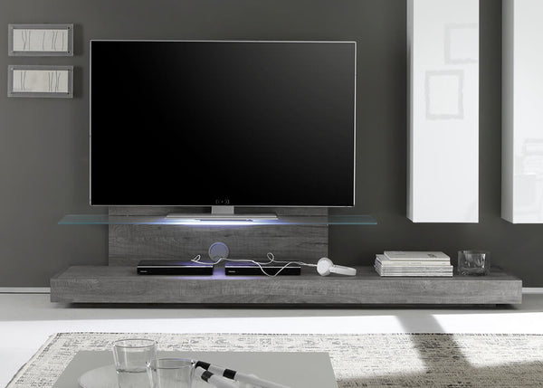 Mobile TV Mensola in Vetro 51x200x51cm TFT  Cube Quercia Grigio sconto