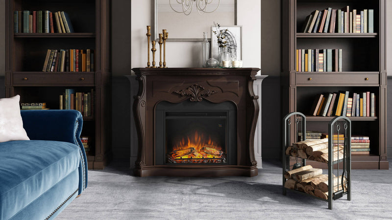 Camino Elettrico da Pavimento Effetto Fiamma 1500W Tagu Gala Noce