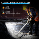 Faretto LED da Esterno IP65 25,5x16x25,5 cm da 6500k con Testa Girevole e Supporto Nero  
