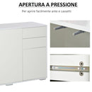 Mobile Multiuso 117x36x74 cm 2 Cassetti 3 ante  Bianco