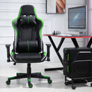 Sedia da Gaming Ergonomica 72x54x126-136 cm in PVC  Nera e Verde