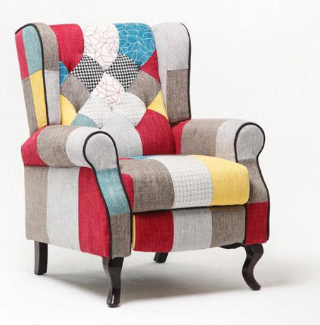 Poltrona Relax Reclinabile in Tessuto Patchwork