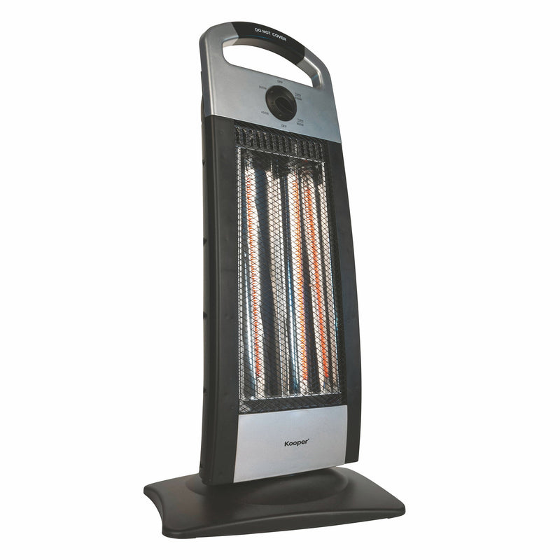 Stufa Elettrica 2 Elementi 30x23x62 cm 900W Kooper Nera e Grigia