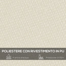 Telo Copertura per Gazebo Pergola 297x297 cm con 16 Fori di Drenaggio in Poliestere Beige   