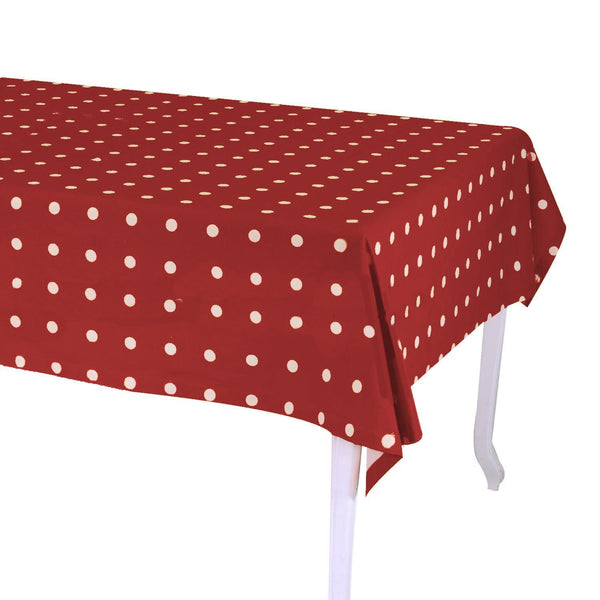 Tovaglia Rettangolare 140x240 cm in Cotone 180 GSM Pop Pois Bordeaux acquista