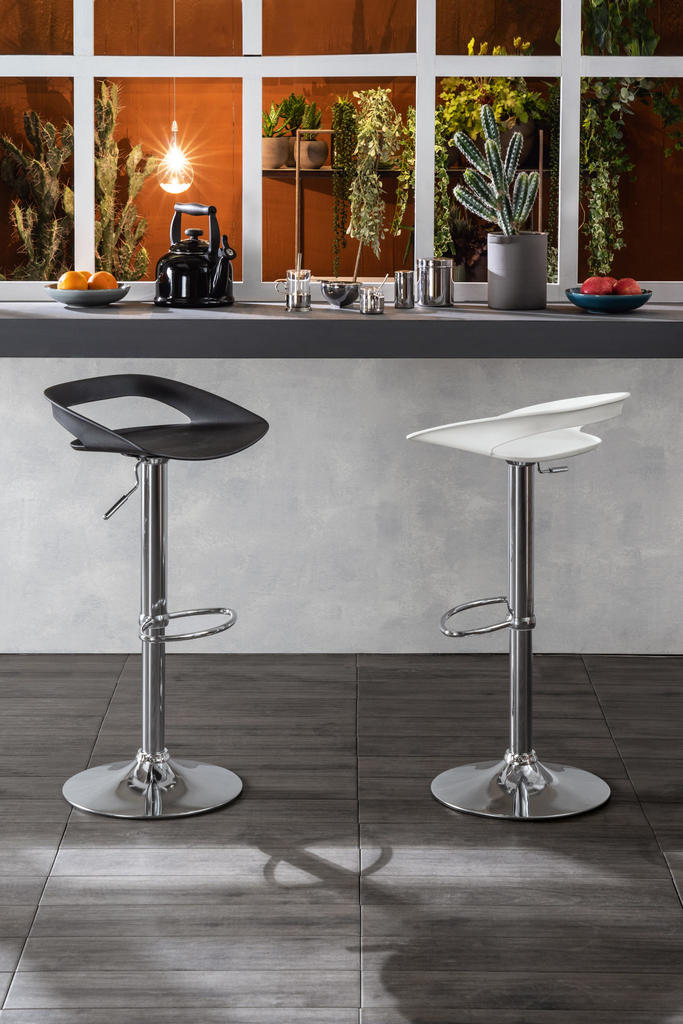 Sgabello Bar 40x40xH69/91 cm in Polipropilene Glen Bianco