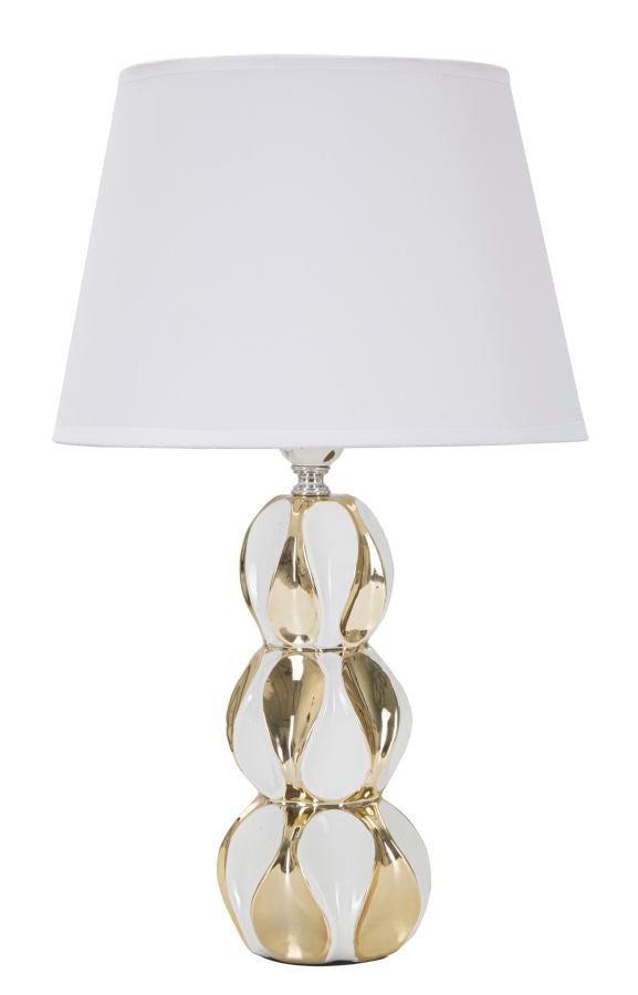 prezzo Lampada da Tavolo Glam Balls 28x46x28 cm in Ceramica Bianco/Oro