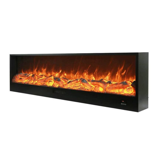 online Camino Elettrico da Incasso 50,7x20x180 cm 1500W Effetto Fiamma Sined Amiata Nero