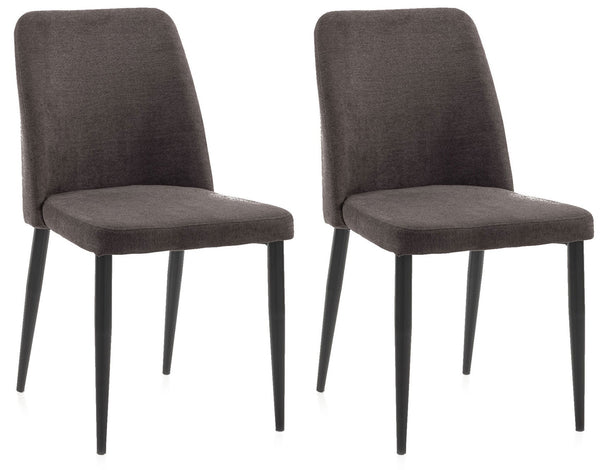 Set 2 Sedie 46x52x87 cm in Microfibra Marrone prezzo