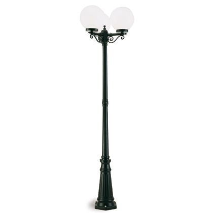 Lampada Palo Alto Tre Luci per Giardino Colore Nero Diametro 25Cm per Esterno Linea Sfera Livos sconto
