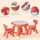 Set Tavolino con 2 Sedie per Bambini con Piano Lavagnetta Bianca   Rosso