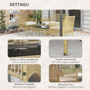 Set Salotto da Giardino in Rattan sintetico Tavolino 3 Poltrone con Divano con Cuscini Naturale