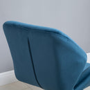 Set 2 Sgabelli da Bar 57x58x97-117 cm in Poliestere Vellutato Blu