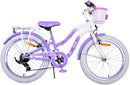 Bicicletta per Bambine 20" Freni Vbrake Cambio Shimano 7 Marce e Cavalletto con Cestino e Portapacchi Viola