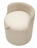 Puff da Toletta Dublino con Contenitore Ø47x53 cm in MDF e Spugna e Poliestere Bianco      